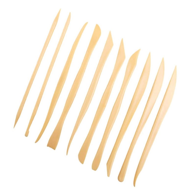 10-Piece Wooden Clay Sculpting Tool Set