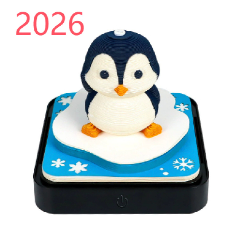 3D Penguin Sculpture Sticky Note Memo Pad with LED Base โ photo 4