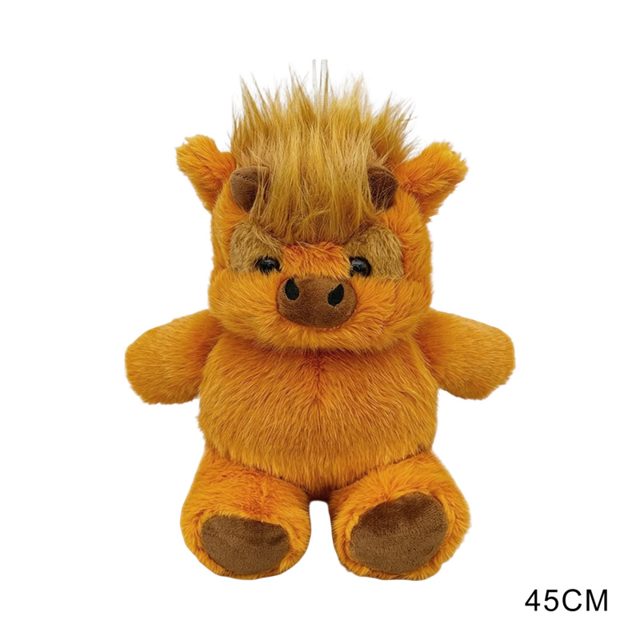 Pink Highland Cow Plush With Rose (45cm) — photo 3