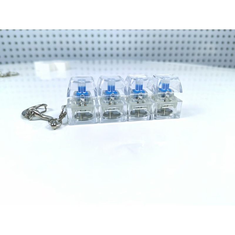 Transparent 4-Switch Keycap Fidget Keychain