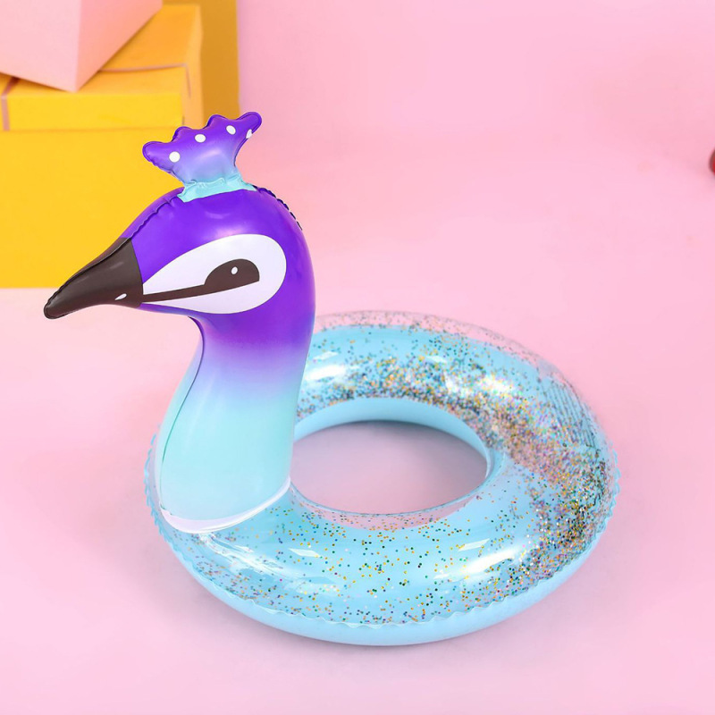 Glitter Peacock Inflatable Swim Ring