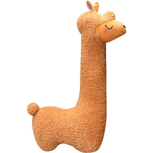 Fluffy White Alpaca Long Pillow Plush 75cm โ photo 3