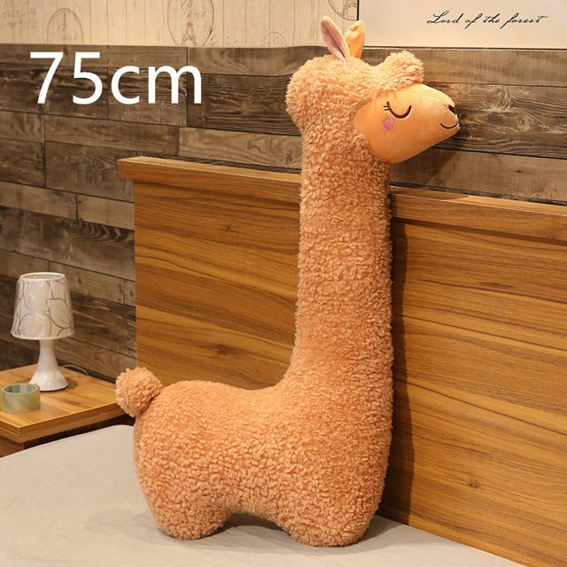 Fluffy White Alpaca Long Pillow Plush 75cm โ photo 2