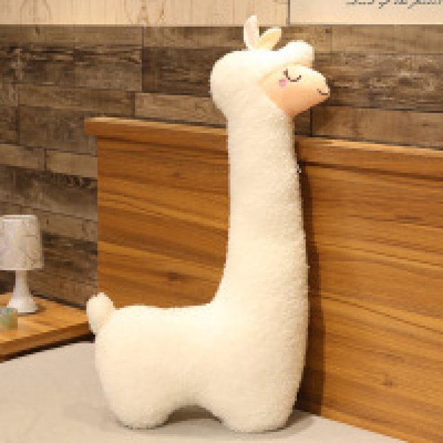 Fluffy White Alpaca Long Pillow Plush 75cm โ photo 4