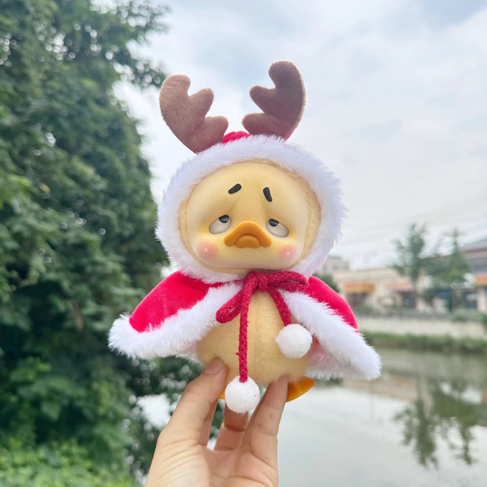 Costumed Duck Plush with Antlers and Cloak โ photo 3