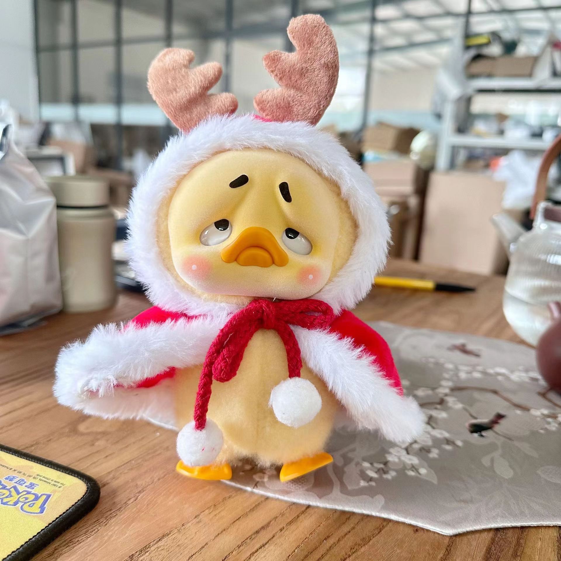 Costumed Duck Plush with Antlers and Cloak โ photo 2