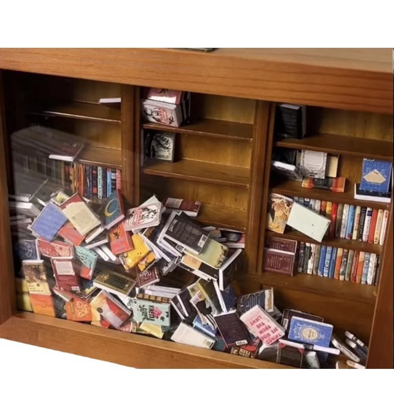Miniature Library Bookshelf Desk Ornament — photo 4
