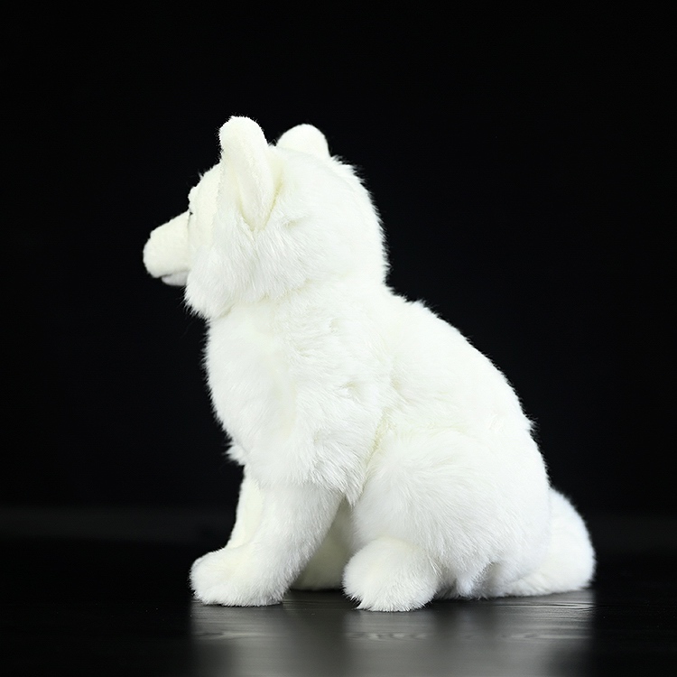 Realistic Snowy White Fox Plush
