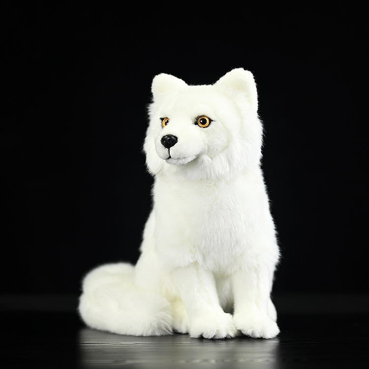 Realistic Snowy White Fox Plush — photo 3