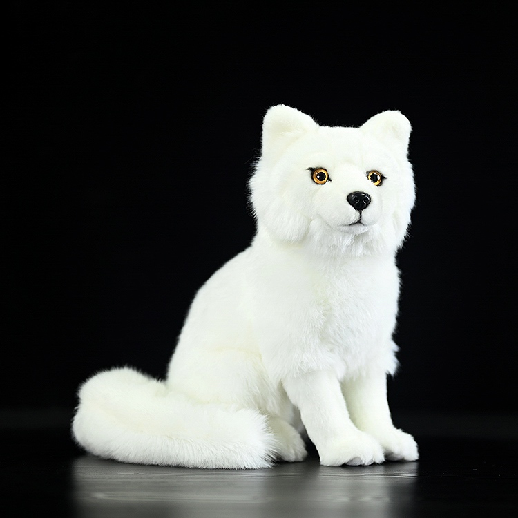Realistic Snowy White Fox Plush — photo 4