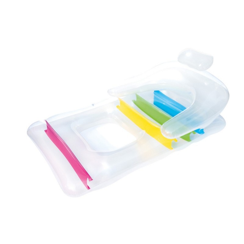 Clear Rainbow-Trim Inflatable Deck Chair Float