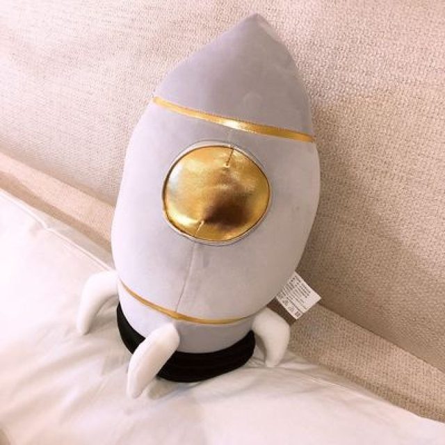 Grey Rocket Ship Plush Pillow โ photo 2