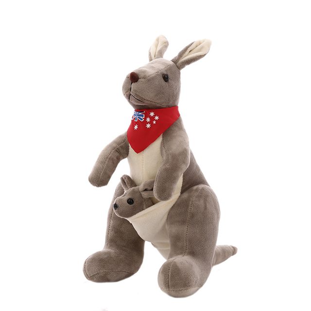 Kangaroo & Joey Plush With Flag Bandana, 65cm