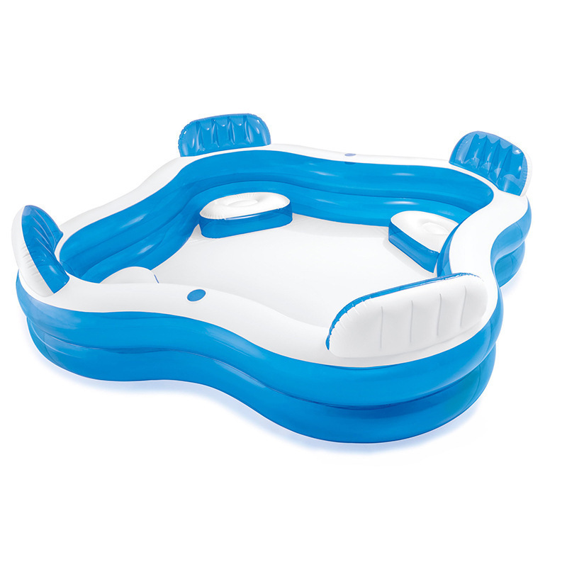 Blue Family Inflatable Pool With Seats