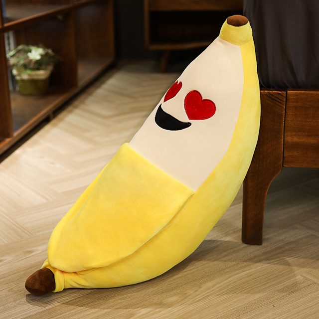 Heart-Eyes Banana Plush Pillow