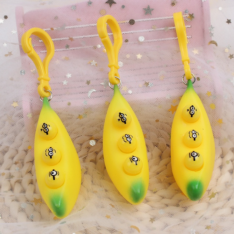 Peel-a-Banana Squeeze Bean Fidget Keychain โ photo 3