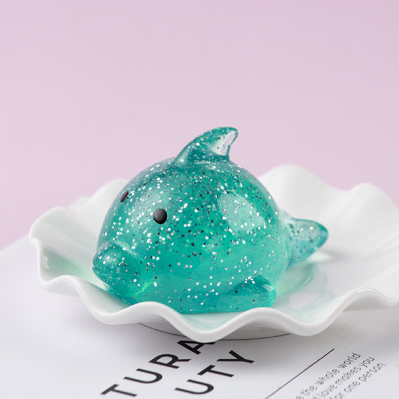 Glitter Whale Slow-Rise Squishy