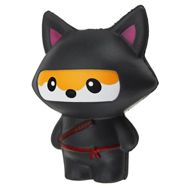Ninja Fox Slow-Rise Squishy (Black)