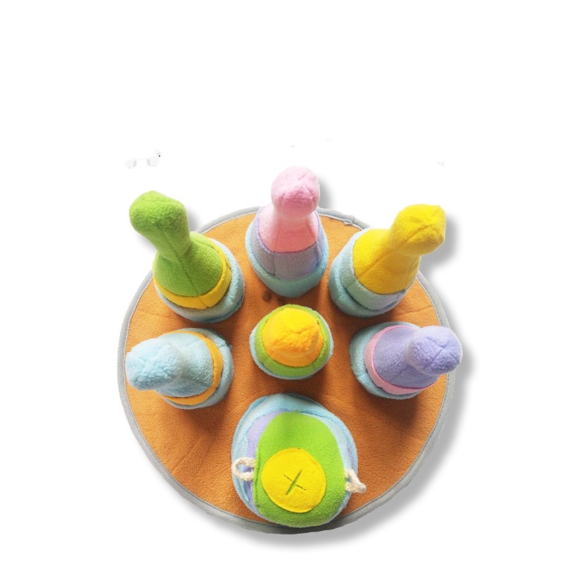 Plush Snuffle Bowling Sensory Puzzle Mat