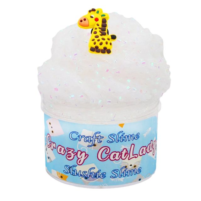 Crazy Cat Lady Giraffe Clear Slushie Slime