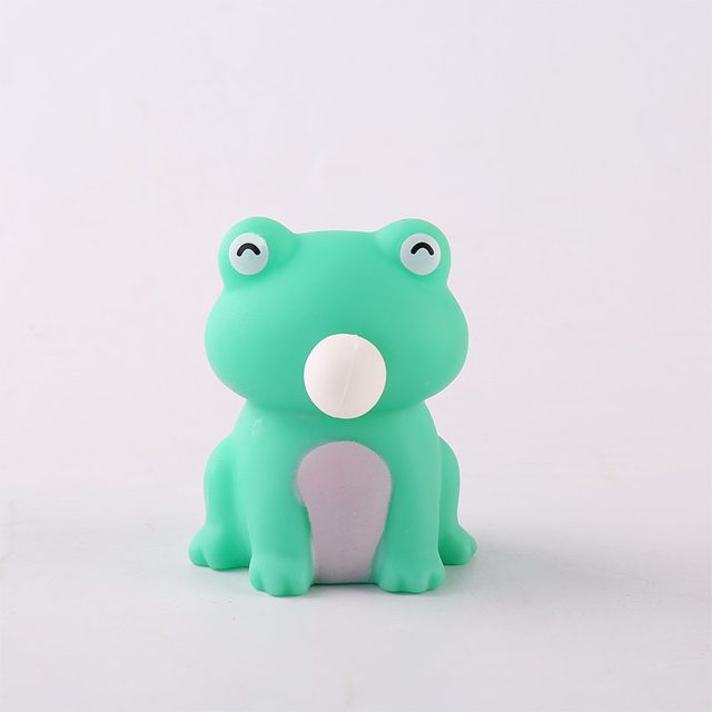 Bubble-Blowing Mint Frog Squeeze Toy