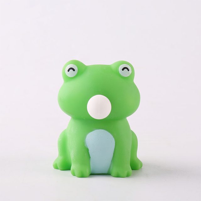Bubble-Blowing Lime Frog Squeeze Toy