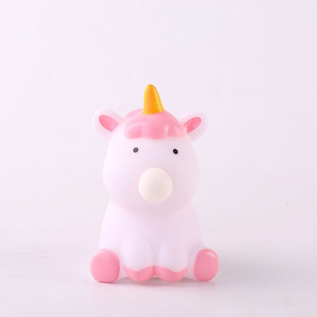 Bubble-Blowing White Unicorn Squeeze Toy