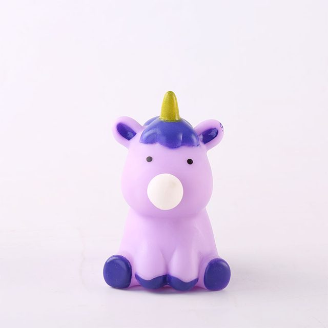 Bubble-Blowing Purple Unicorn Squeeze Toy