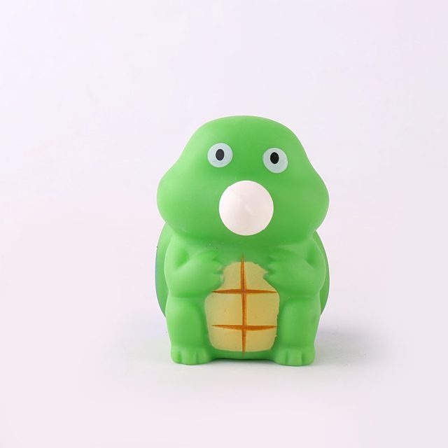 Bubble-Blowing Bright Green Turtle Squeeze Toy