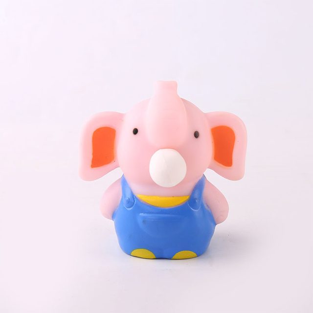 Bubble-Blowing Pink Overalls Elephant Squeeze Toy