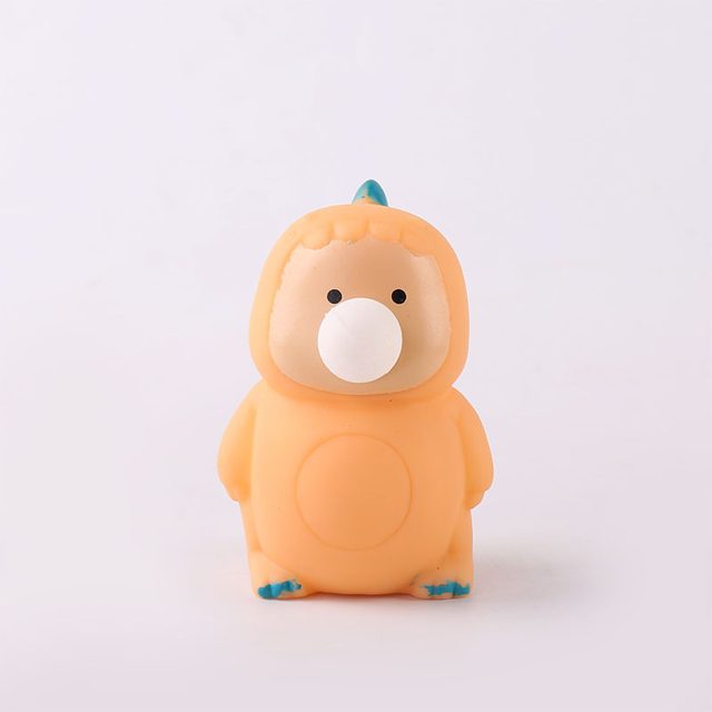 Bubble-Blowing Orange Dino-Hoodie Critter Squeeze Toy