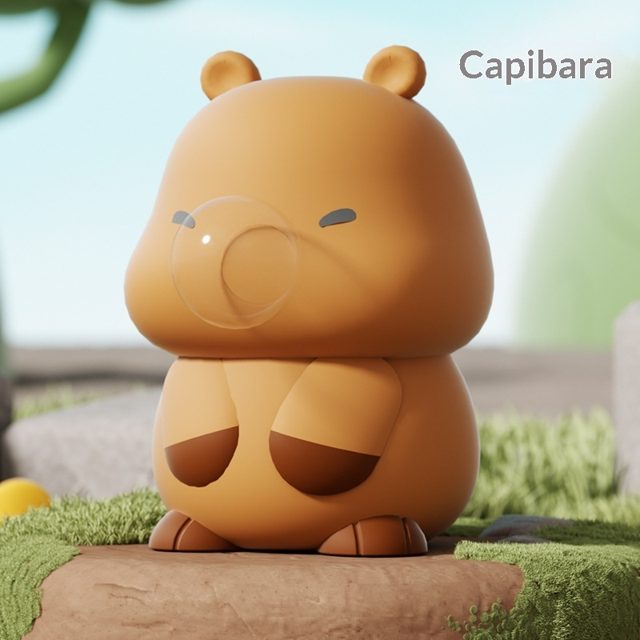 Bubble-Blowing Capybara Squeeze Toy