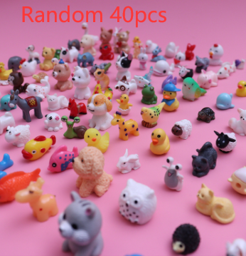 Miniature Animal Figures: Bunny, Duck, Puppy & Kitten