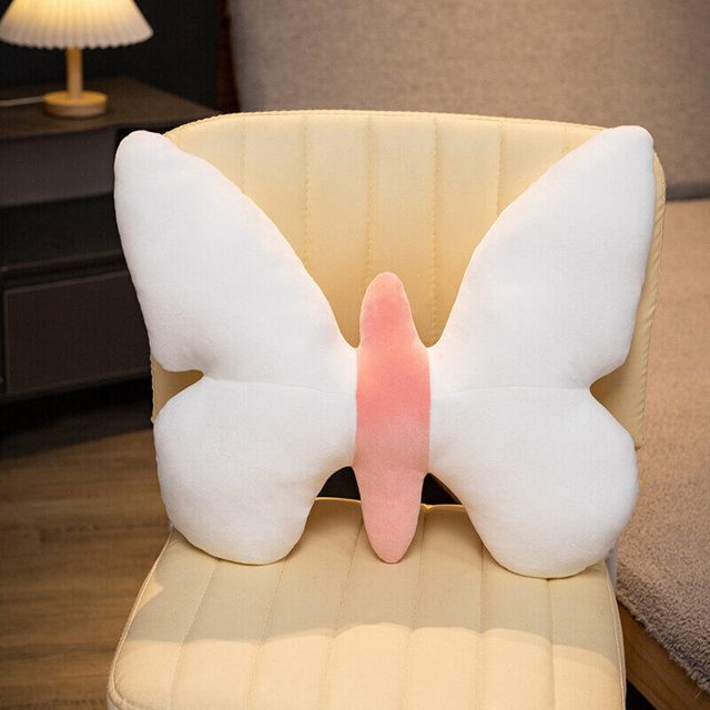 White Butterfly Cushion Plush - 45x55cm