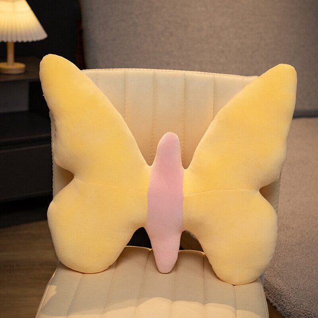Yellow Butterfly Cushion Plush - 45x55cm