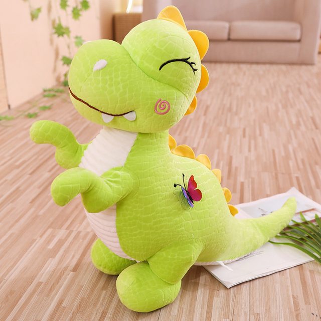 Smiling Green Dinosaur Plush with Butterfly, 30cm โ photo 6
