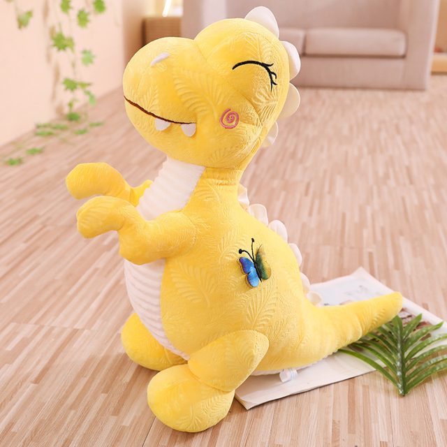 Smiling Green Dinosaur Plush with Butterfly, 30cm โ photo 4