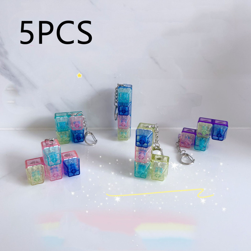 Light-Up Fidget Cube Keychains (5-Pack)