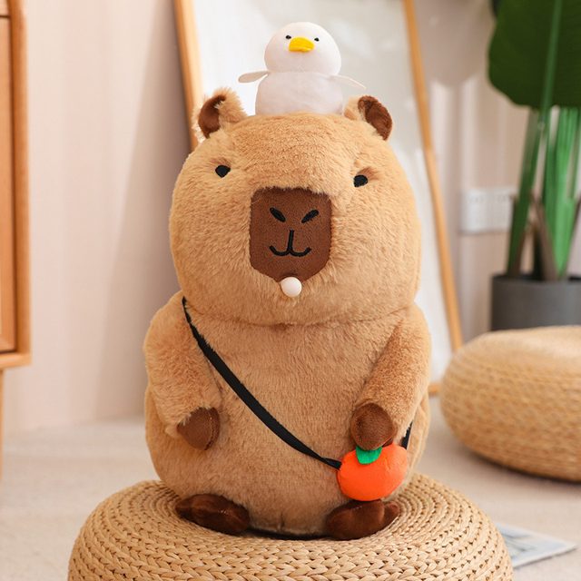 Capybara Plush With Duck & Orange