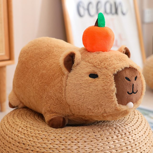 Capybara Loaf Plush With Orange — photo 2