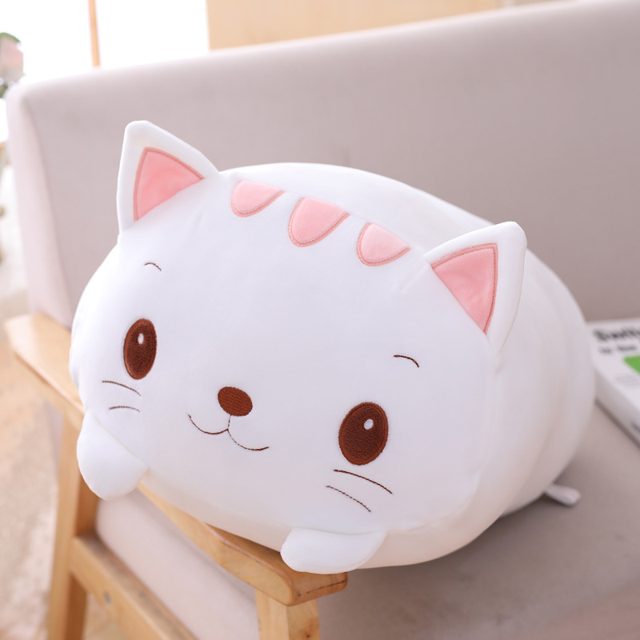 White Cat Loaf Pillow Plush