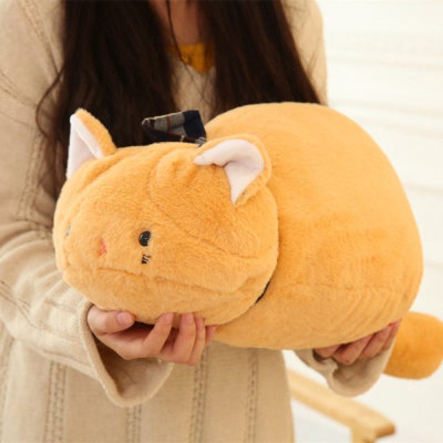 Ginger Loaf Cat Plushie with Bow โ photo 2