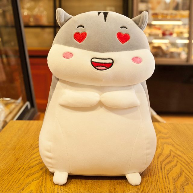 Grey Hamster Plush With Heart Eyes
