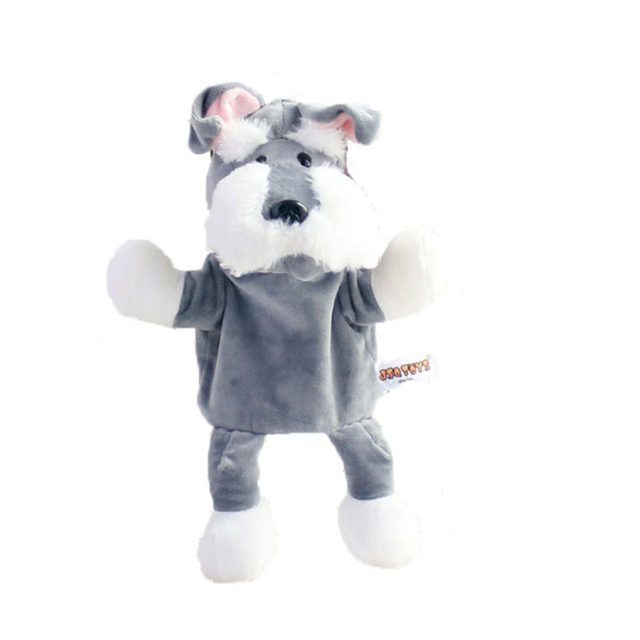 Schnauzer Dog Hand Puppet Plush