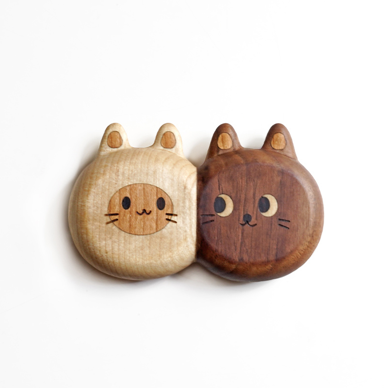 Wooden Cat-Face Palm Massage Worry Stones