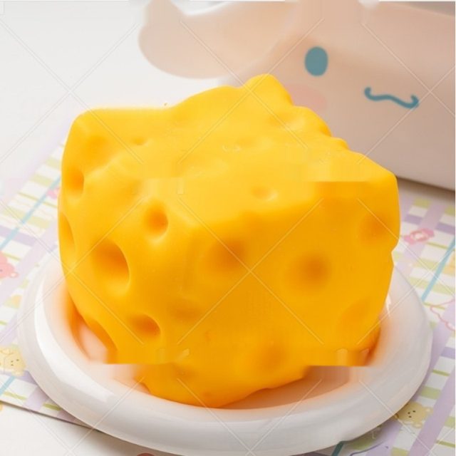Jumbo Swiss Cheese Block Squishy