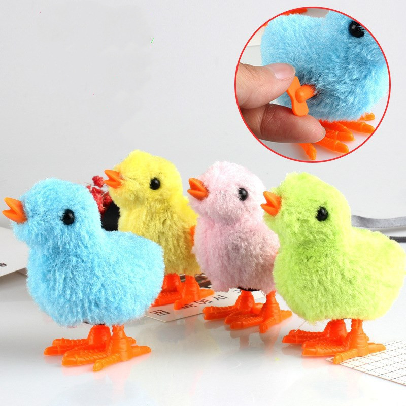 Wind-Up Fuzzy Chick Toys (Set of 4)