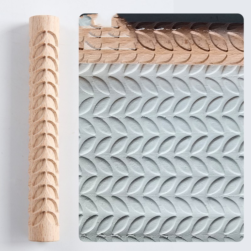 Snowflake Textured Wooden Embossing Rolling Pin โ photo 6
