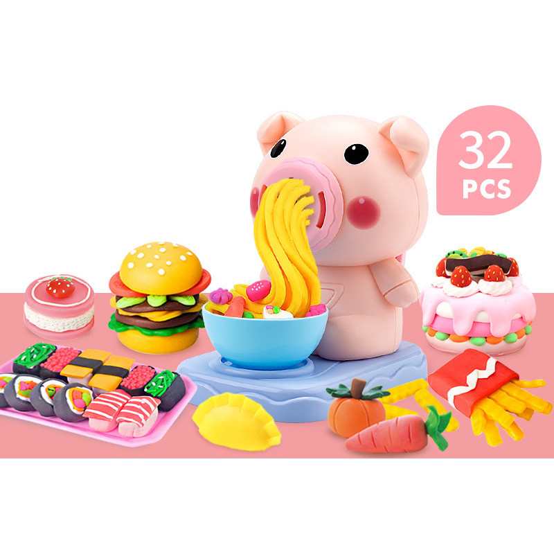 Pig Noodle-Maker Clay Play Set, 32 Pieces