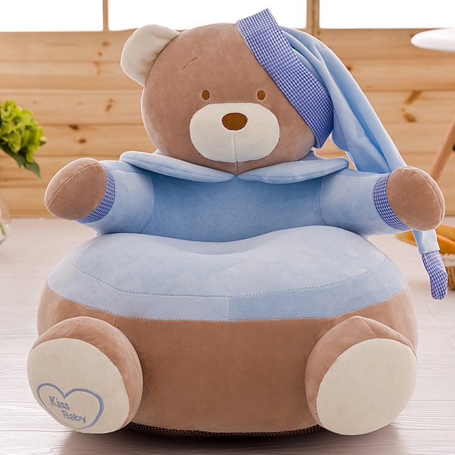 Sleepy Teddy Bear Kids' Chair (Blue)
